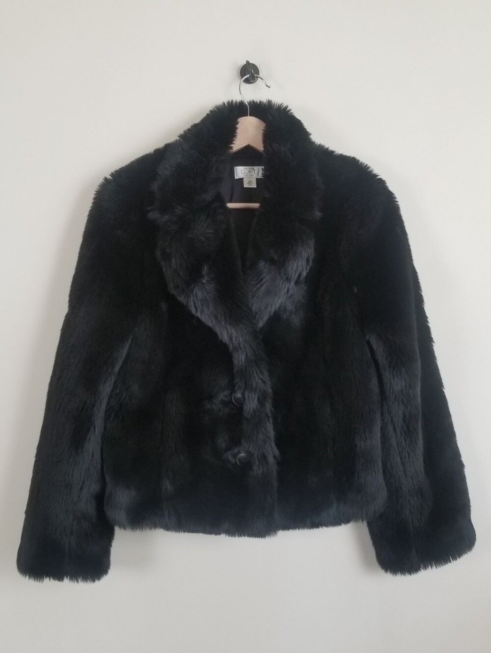 Ann Taylor Loft Faux Fur Coat Size 12P